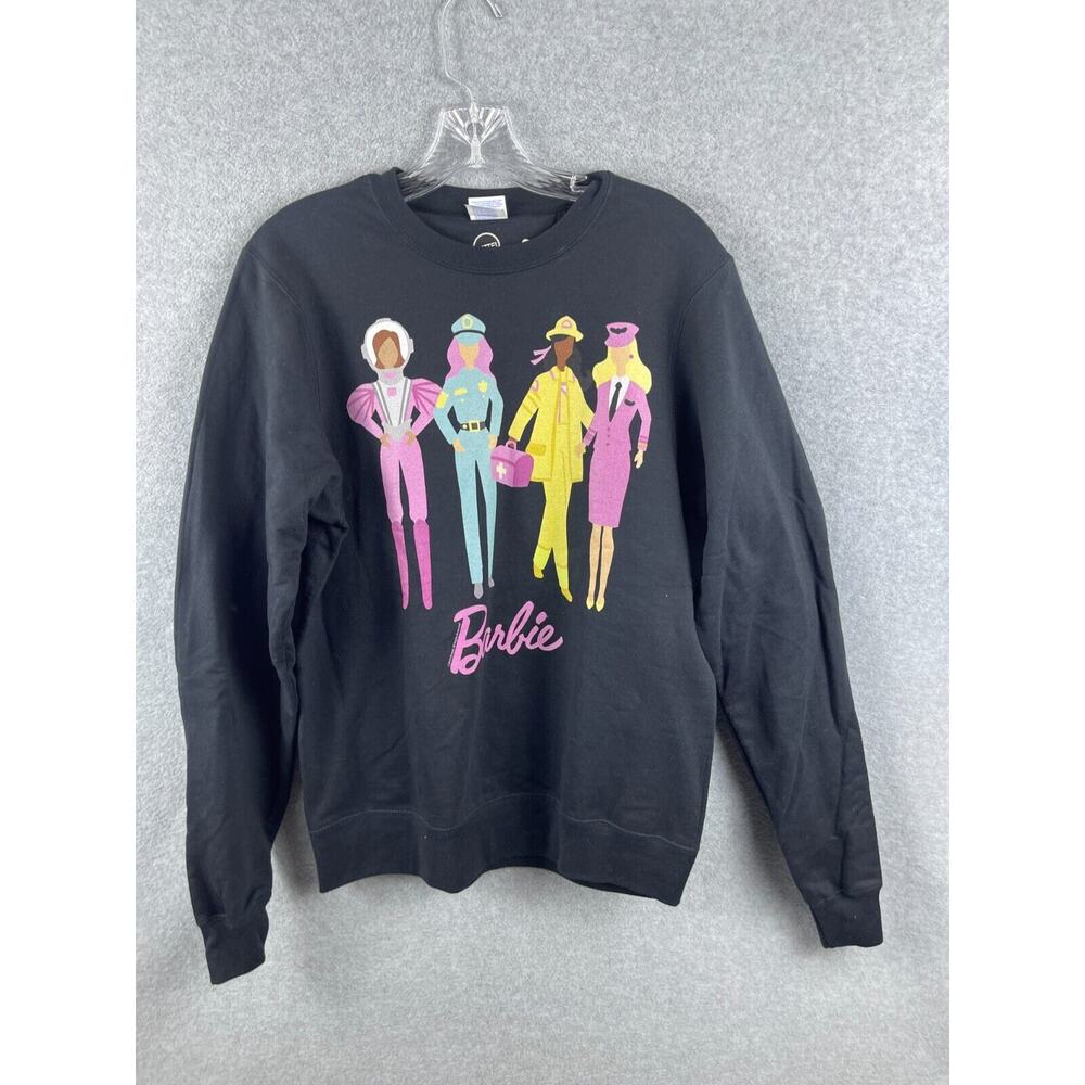 Mattel Barbie Sweatshirt Size S Black Long‎ Sleeve Pullover Crew Neck Fashion